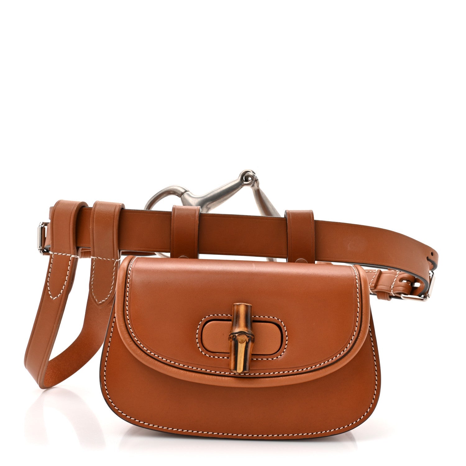 Calfskin Bamboo Mini 1947 Belt Bag 80 30  Brown