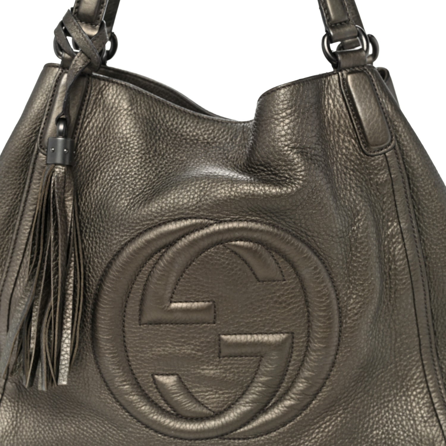 Metallic Cellarius Calfskin Medium Soho Shoulder Bag Sasso