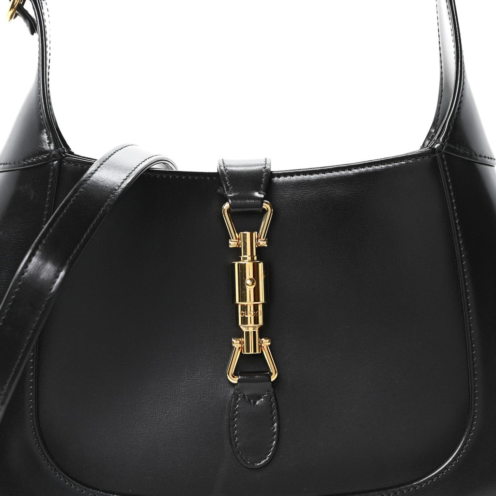 Boarded Dyana Lux Calfskin Small Jackie 1961 Hobo Black