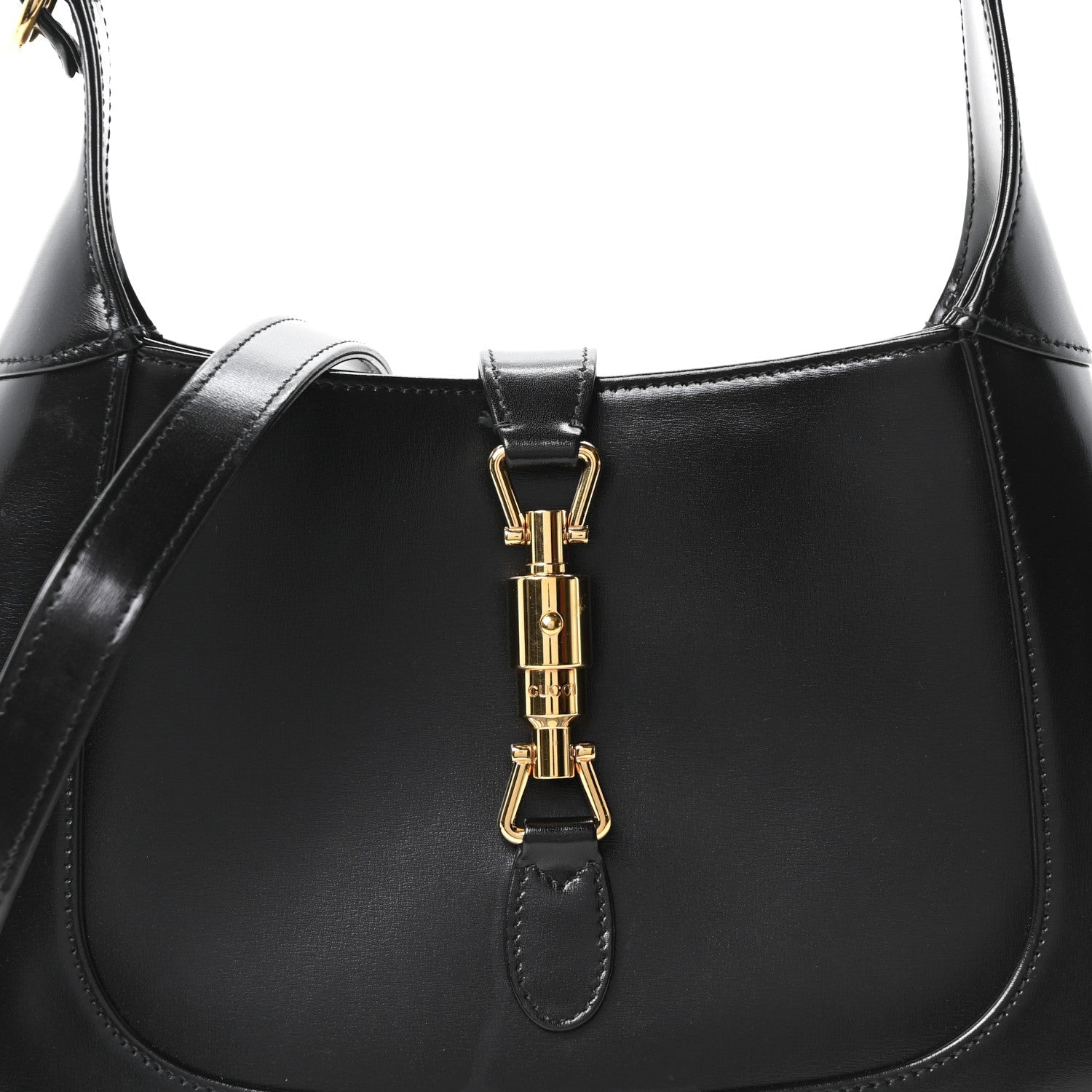 Boarded Dyana Lux Calfskin Small Jackie 1961 Hobo Black