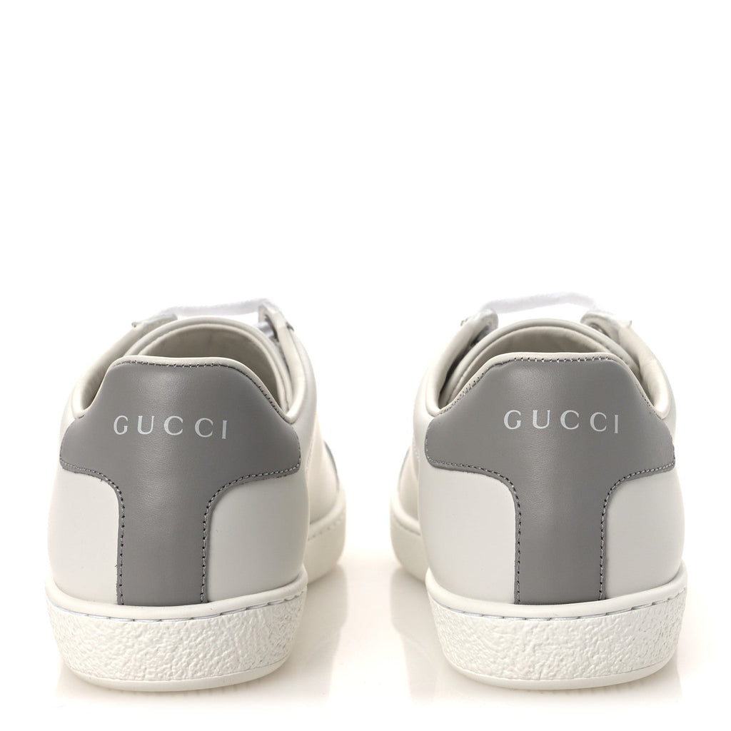 Calfskin Interlocking G Perforated Womens Ace Sneakers 37 White Grey Sky