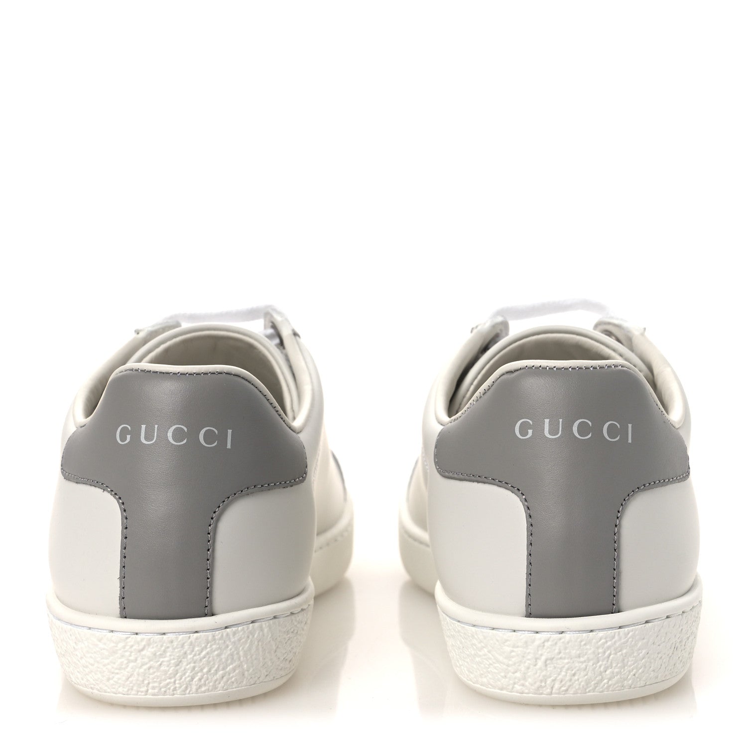 Calfskin Interlocking G Perforated Womens Ace Sneakers 37 White Grey Sky