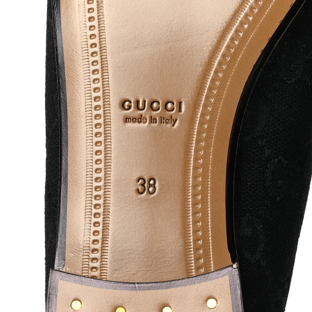 Monogram Jumbo GG Malaga Kid Horsebit Womens Jordaan Loafers 38 Black