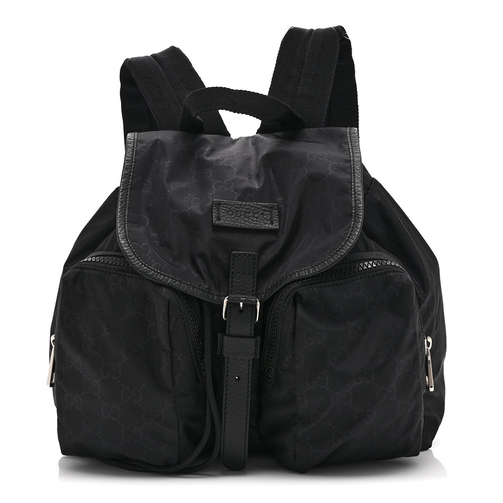 Nylon Monogram Medium Light Single Buckle Backpack Black