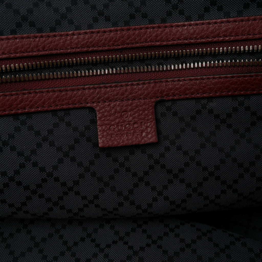 Grained Calfskin Duffle Bag Burgundy