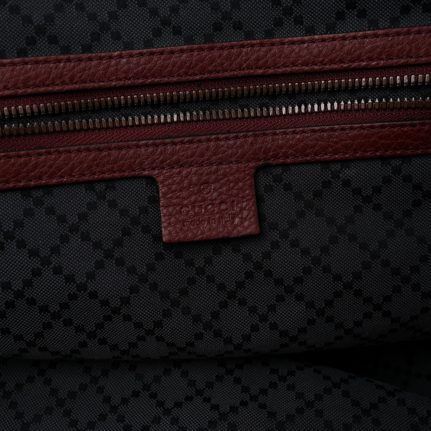 Grained Calfskin Duffle Bag Burgundy