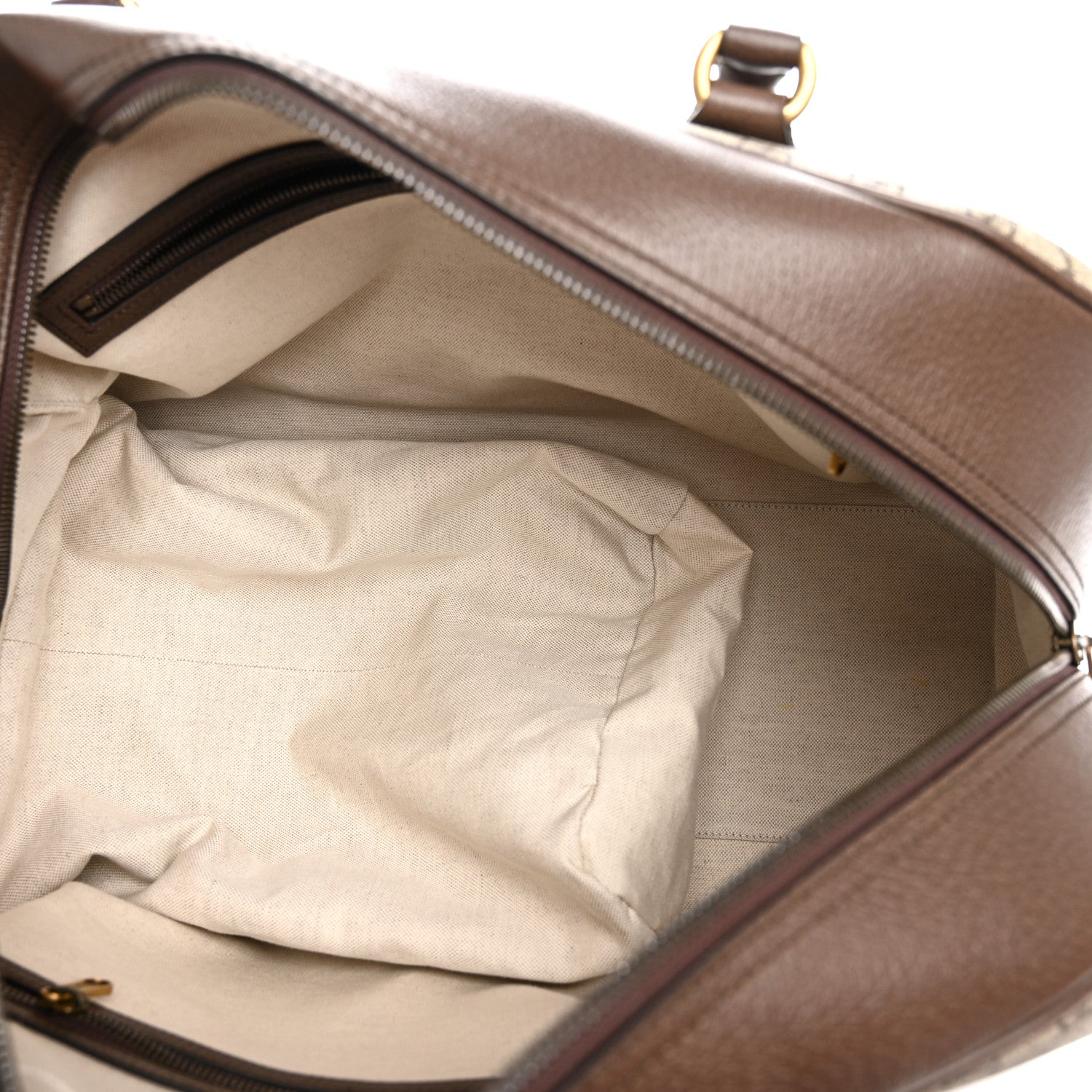 GG Supreme Monogram Textured Dollar Calfskin Web Large Savoy Bowling Bag Beige Ebony New Acero