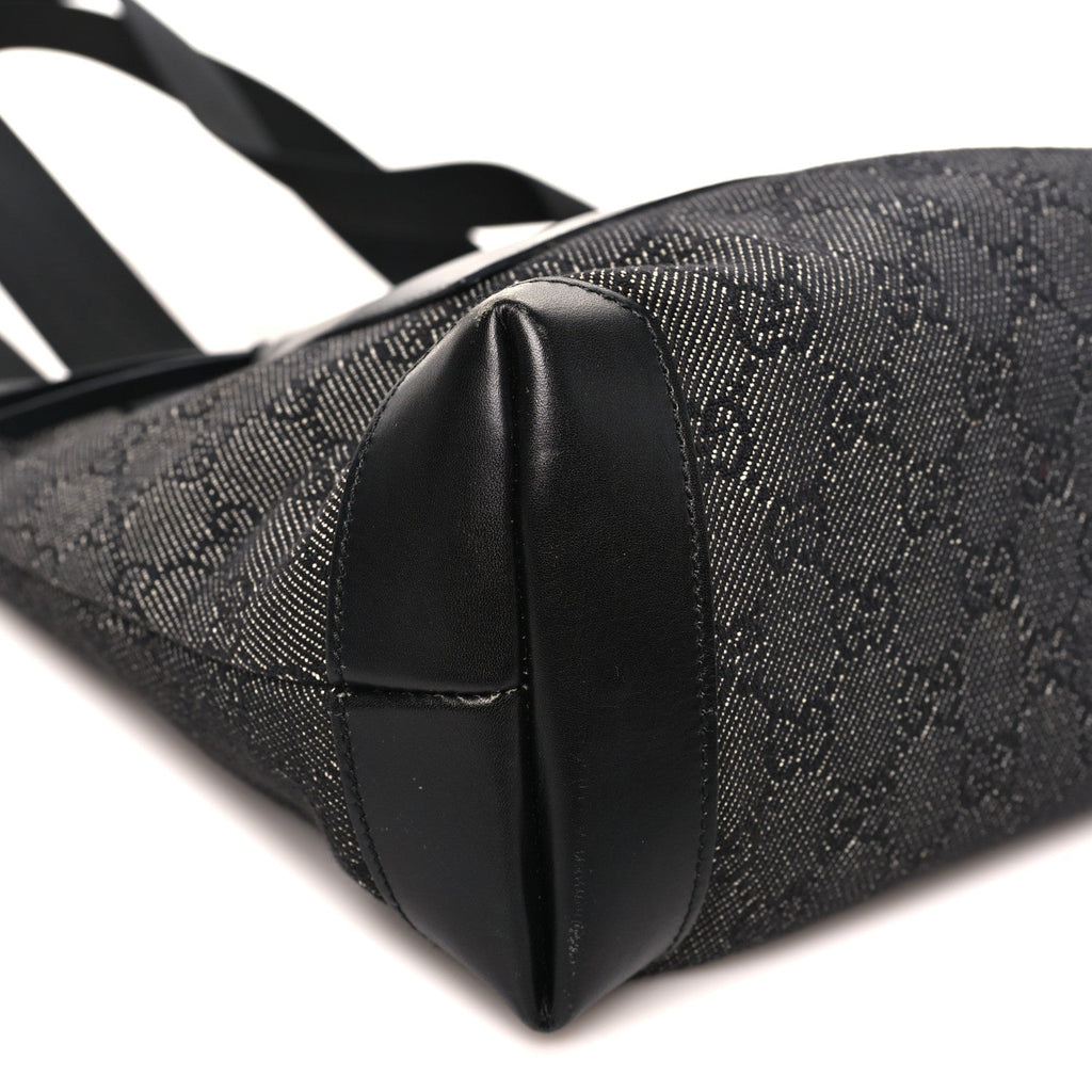 Denim Monogram Tote Bag Black