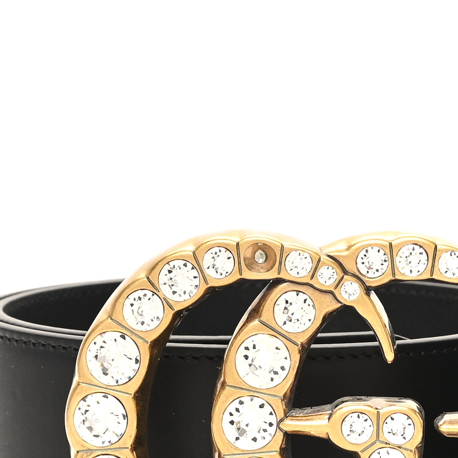 Calfskin Crystal Double G 55mm Belt 75 30 Black