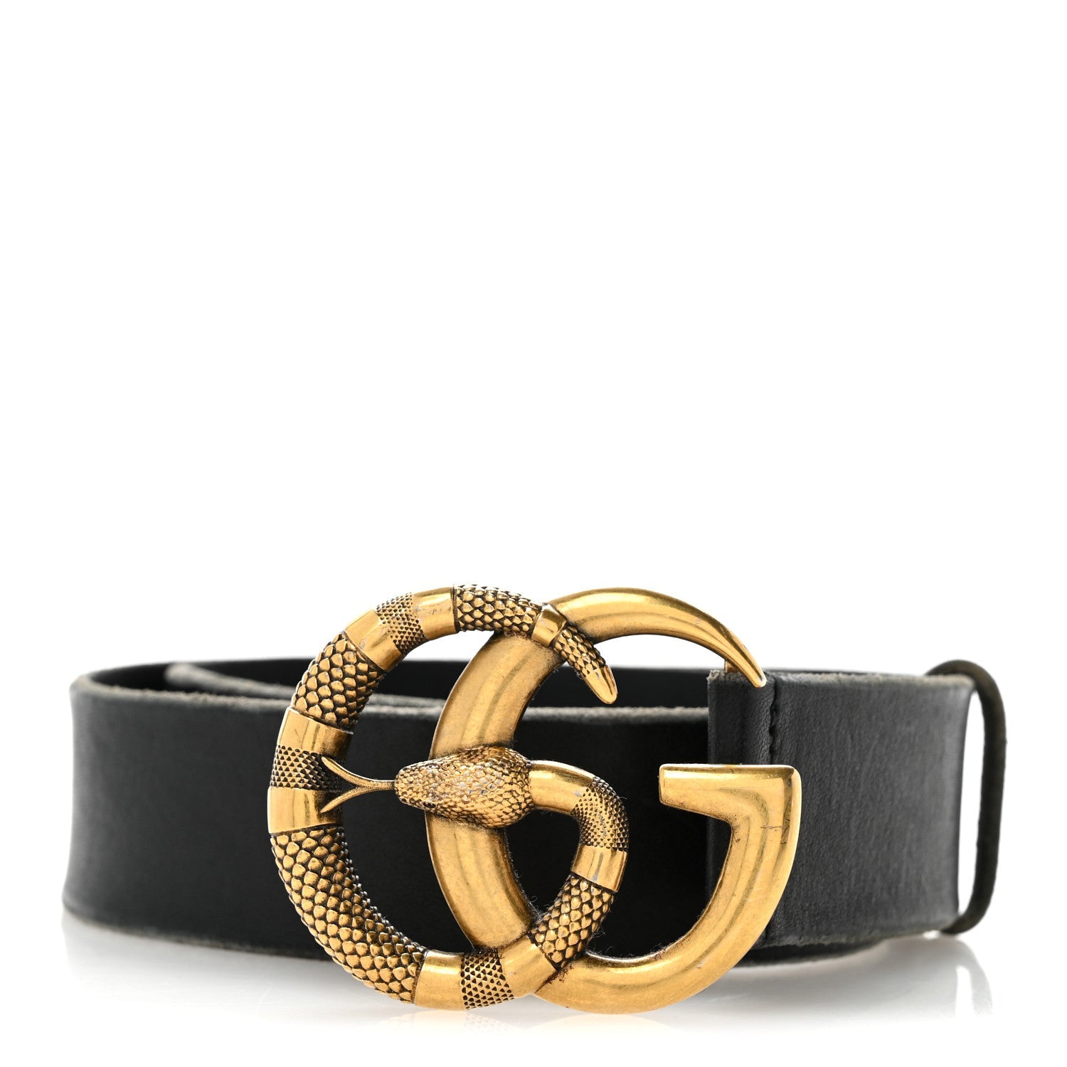 Faded Calfskin Snake Double G Belt 70 28 Black
