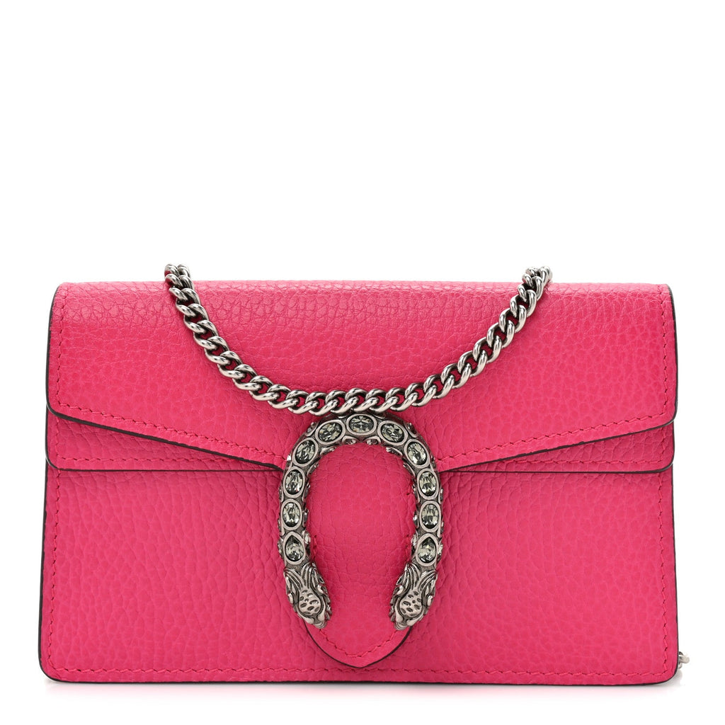 Dollar Calfskin Crystal Super Mini Dionysus Shoulder Bag Box Pink Black Diamond
