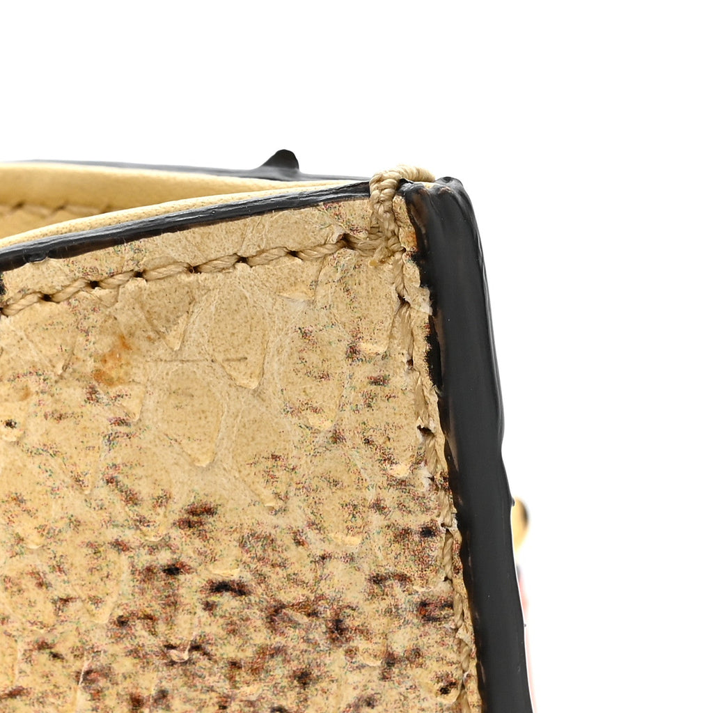Snakeskin Mini Diana Tote Bag Beige