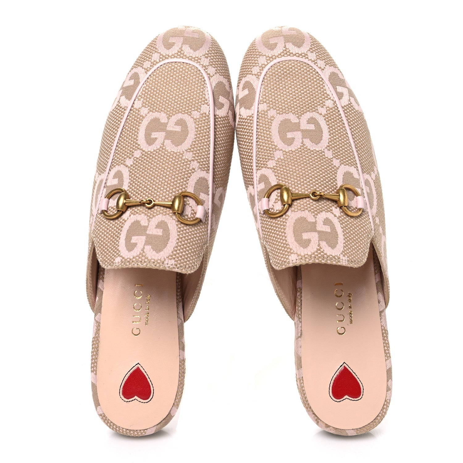 Monogram Macro GG Nappa Charlotte Womens Princetown Slippers 36 Beige Perfect Pink