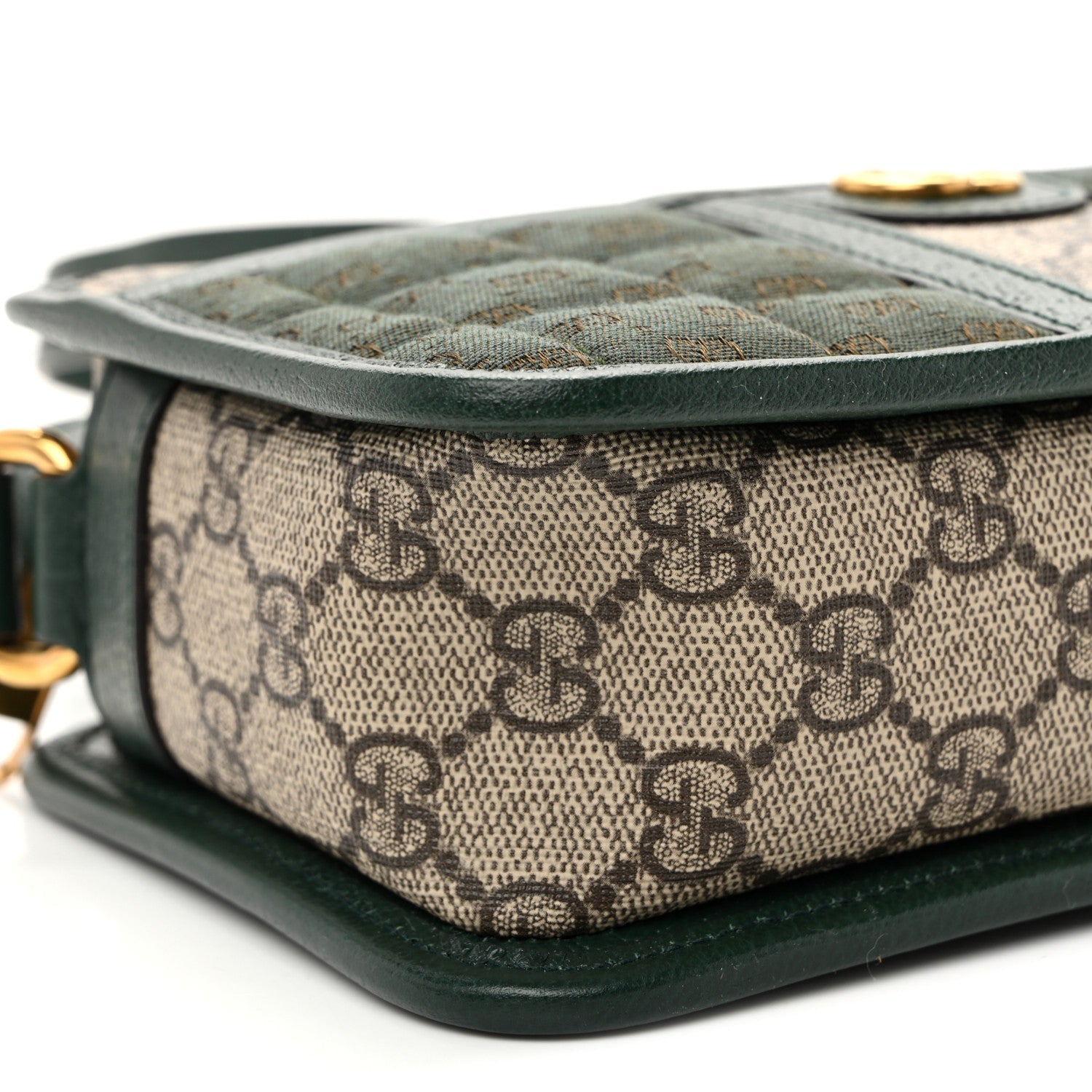Monogram GG Mignon Textured Dollar Calfskin GG Supreme Monogram Quilted Mini GG Shoulder Bag Green Beige Ebony