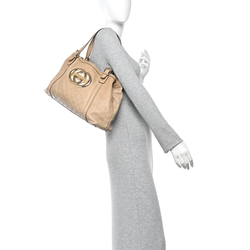 Guccissima Medium Britt Tote Beige