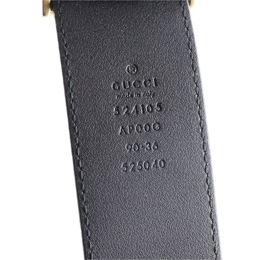 Moon Calfskin Torchon Double G 40mm Belt 90 36 Black