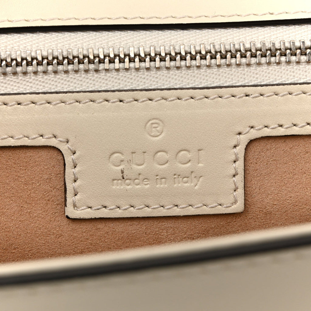Senna Calfskin Petite GG Top Handle Shoulder Bag Mystic White