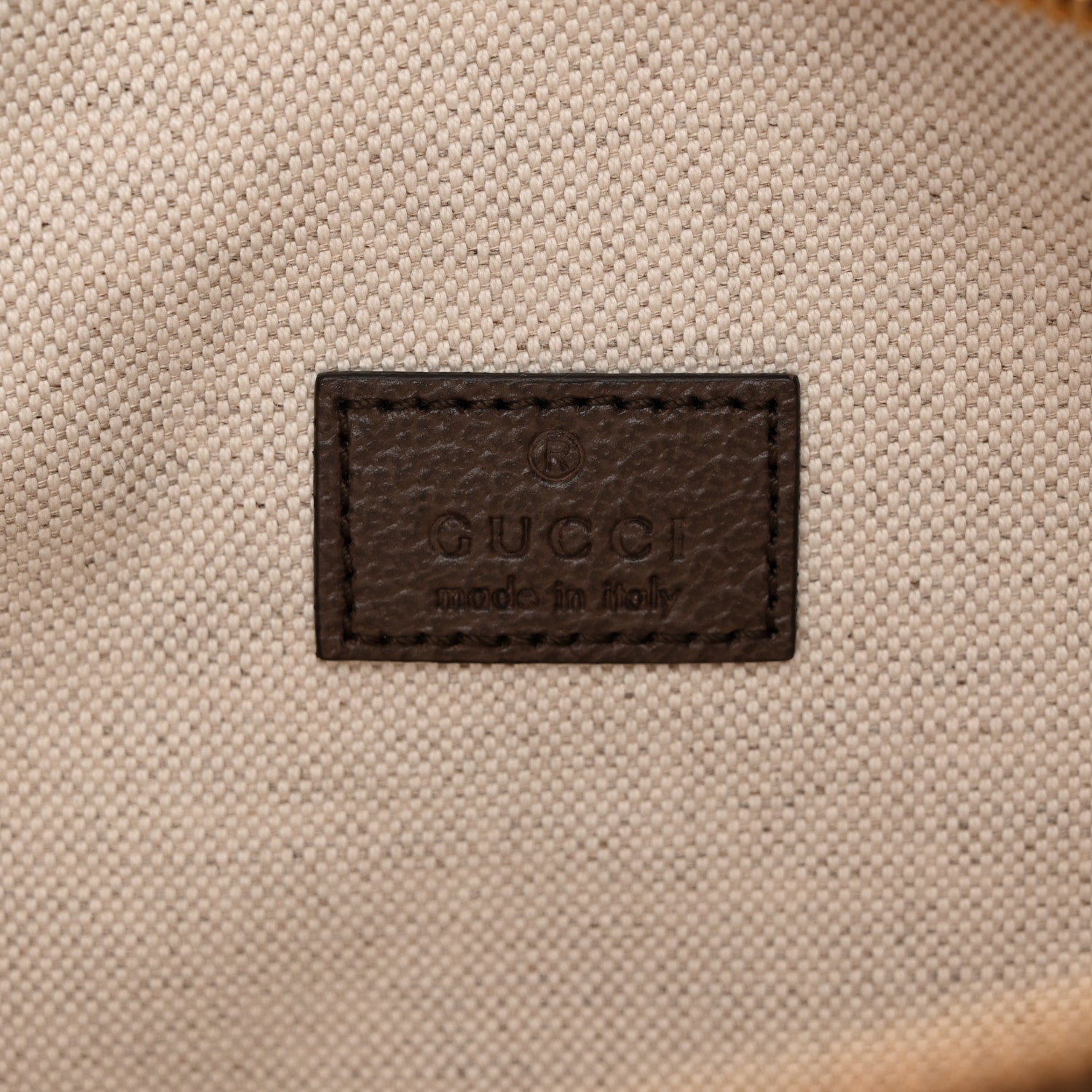 Monogram Jumbo GG Textured Dollar Calfskin Web Belt Bag Camel Ebony New Acero