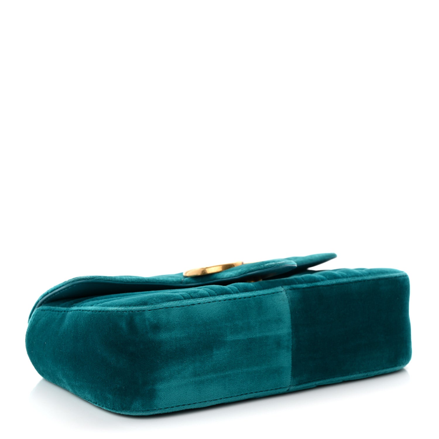 Velvet Matelasse Mini GG Marmont Shoulder Bag Pavone Cyan