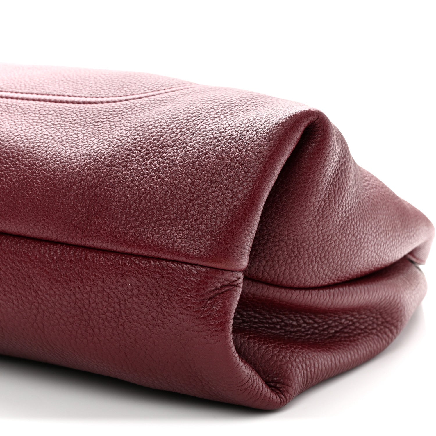Grained Calfskin Softbit Maxi Shoulder Bag Rosso Ancora Red