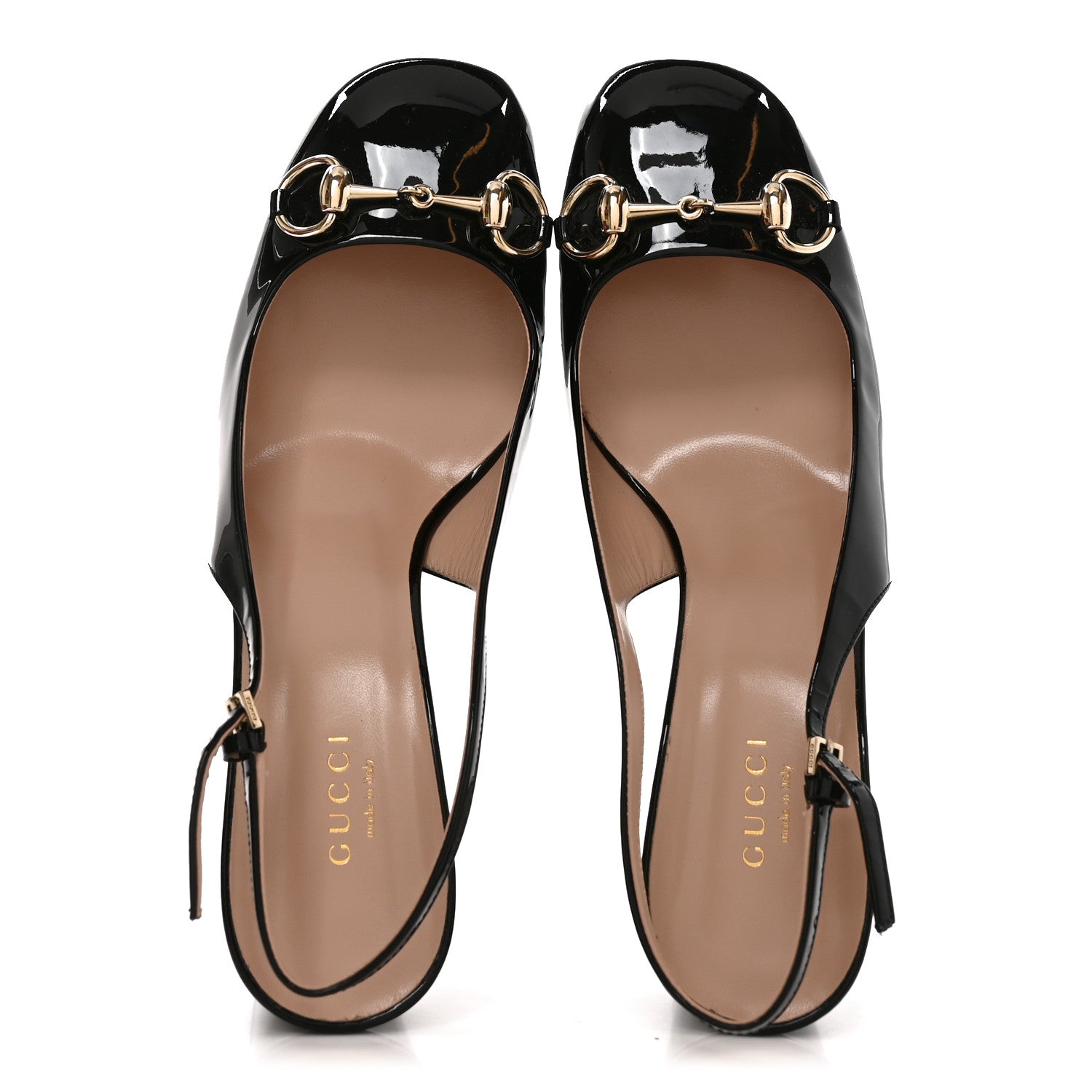 Vernice Crystal Horsebit Lady Slingback Pumps 38.5 Black