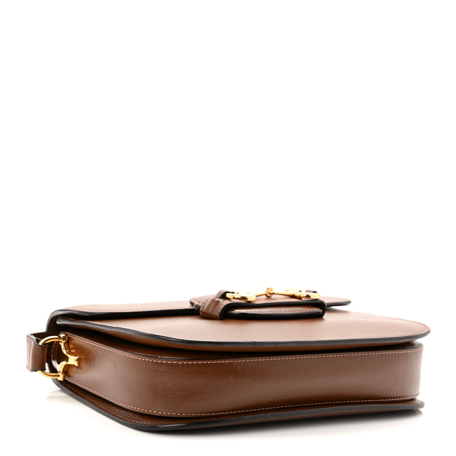 Azalea Calfskin Horsebit 1955 Shoulder Bag Brown Sugar