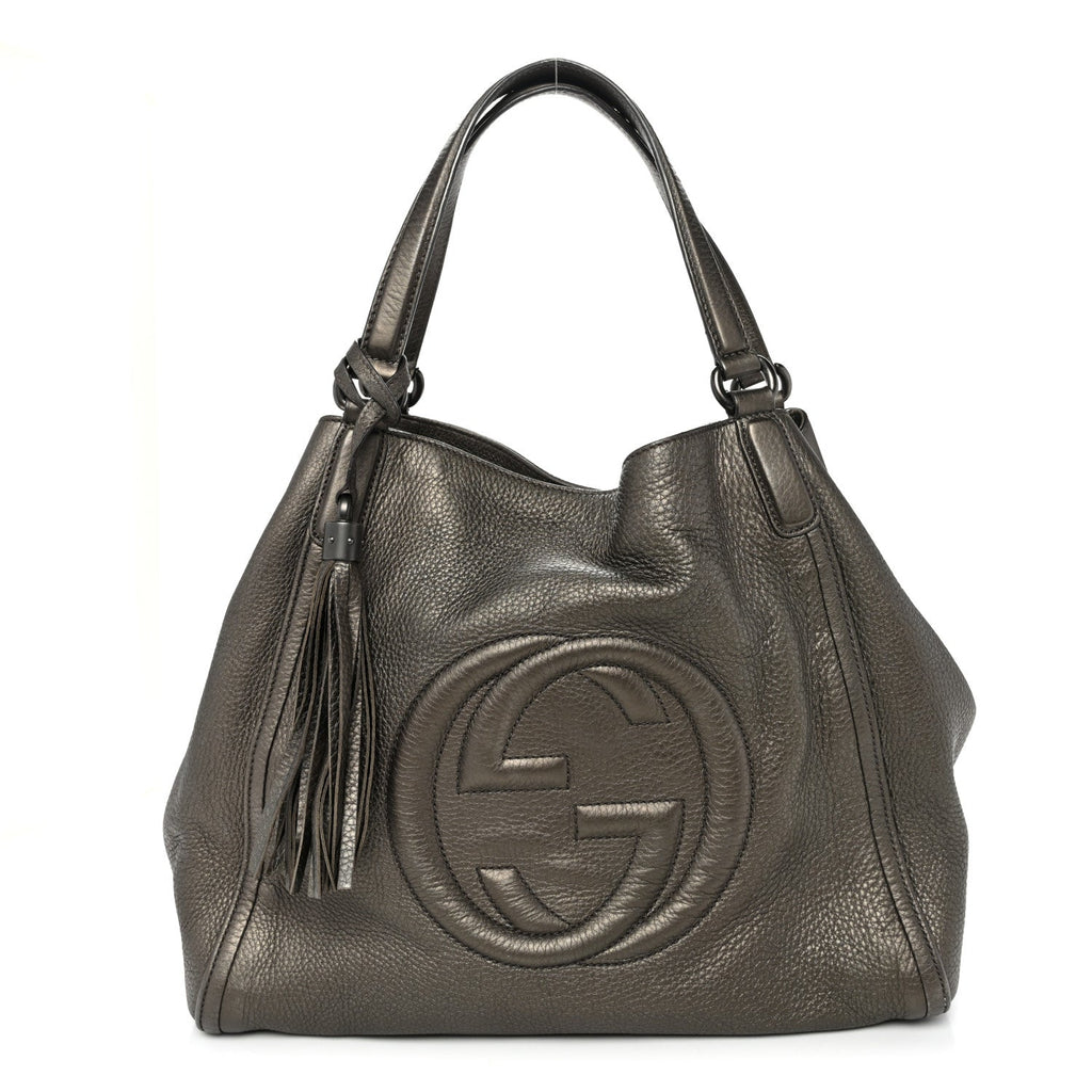 Metallic Cellarius Calfskin Medium Soho Shoulder Bag Sasso