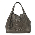 Metallic Cellarius Calfskin Medium Soho Shoulder Bag Sasso