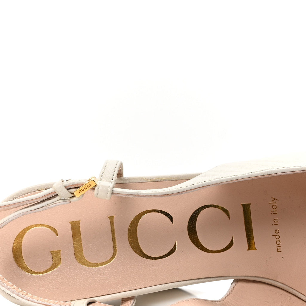 Nappa Horsebit Platform 35/120mm Slingback Pumps 36 New Mystic White
