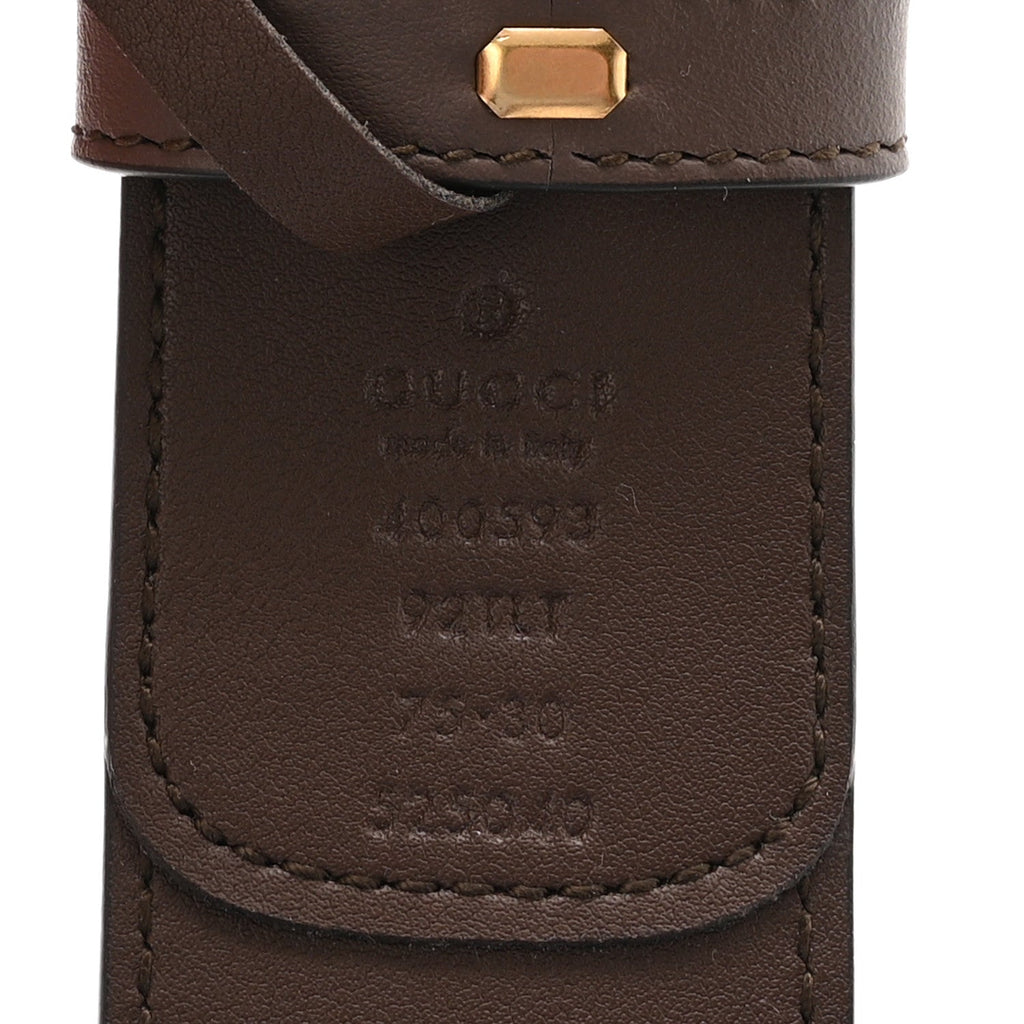 GG Supreme Monogram Matte Plutone Calfskin Double G 40mm Belt 75 30 Beige Ebony New Acero