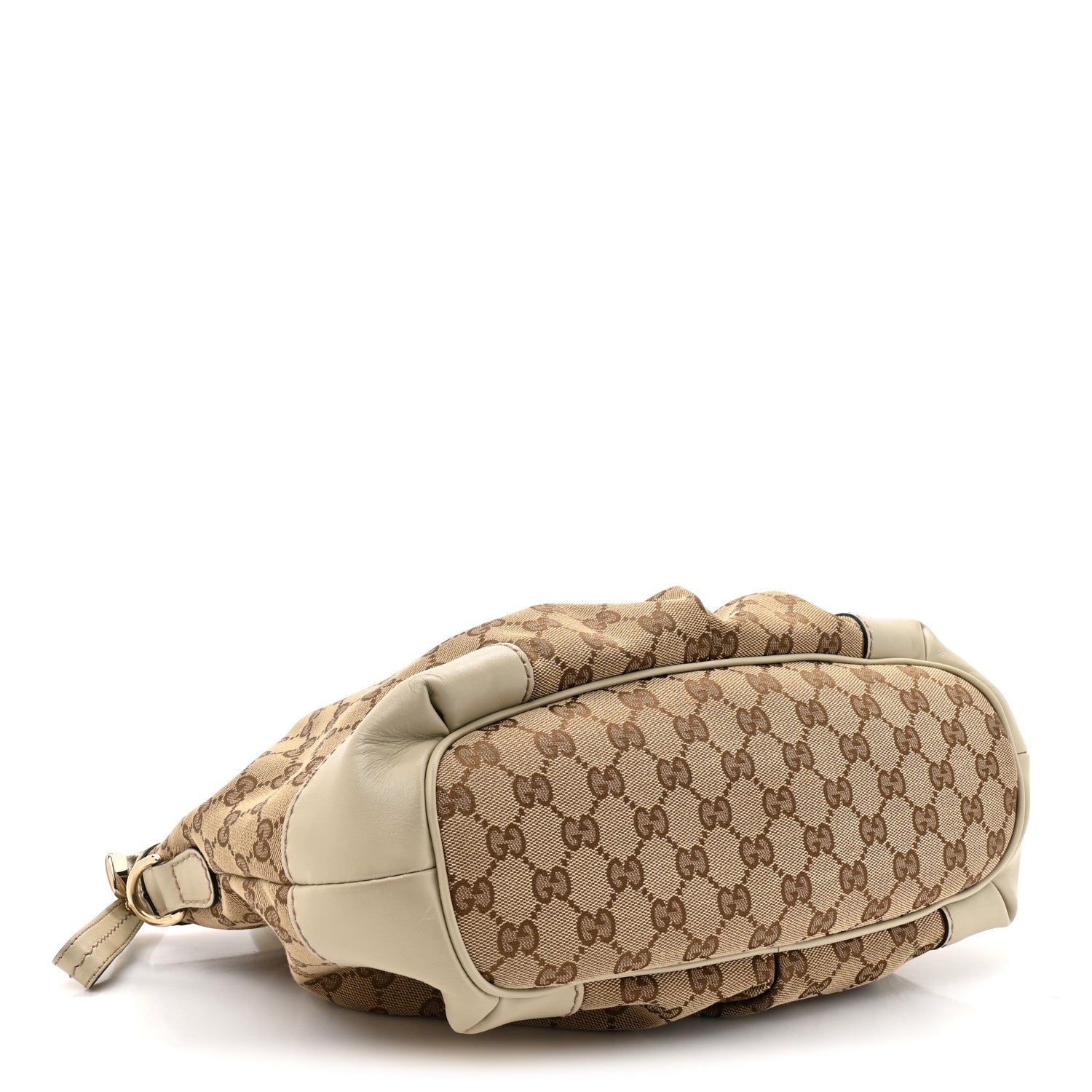 Monogram Margaux Calfskin Medium Sukey Top Handle Bag Beige Ebony Mystic White