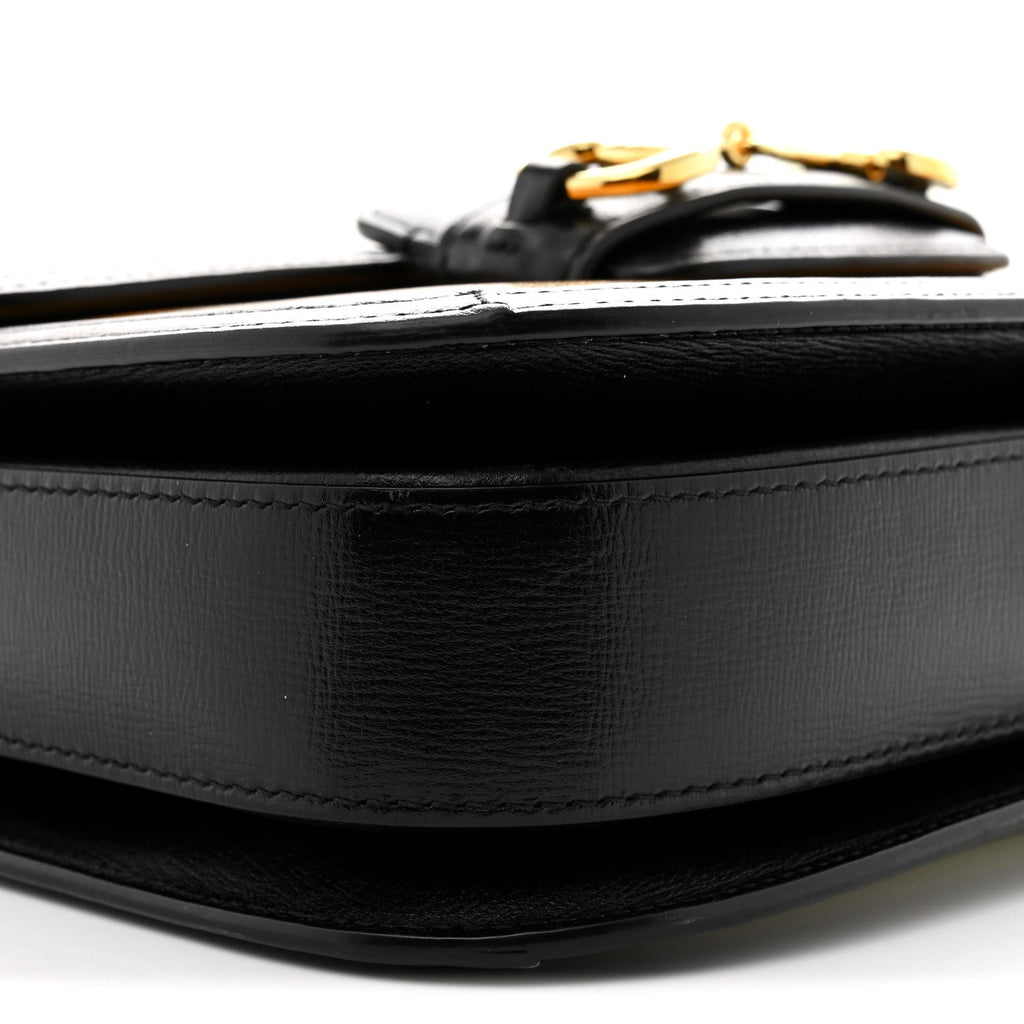Azalea Calfskin Tri-Color Horsebit 1955 Shoulder Bag Mystic White Sun Oil Black