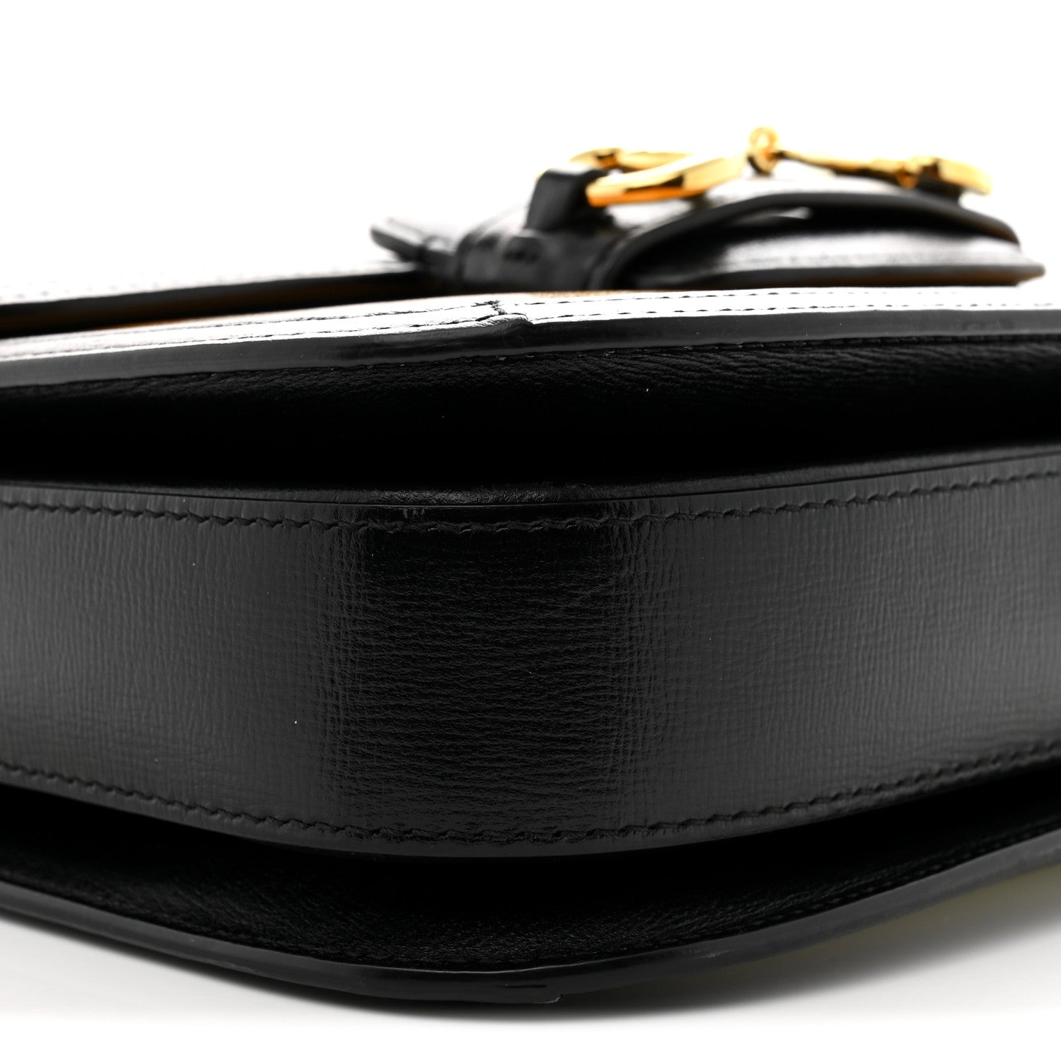 Azalea Calfskin Tri-Color Horsebit 1955 Shoulder Bag Mystic White Sun Oil Black
