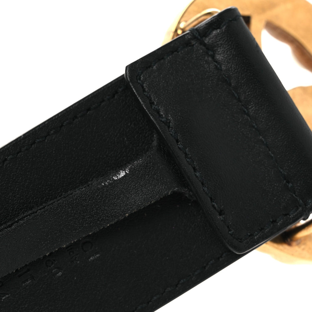 Moon Calfskin Pearl Double G 40mm Belt 85 34 Black Cream