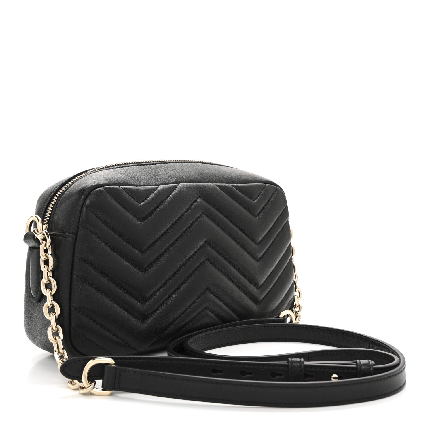 Calfskin Matelasse Small GG Marmont Camera Bag Black