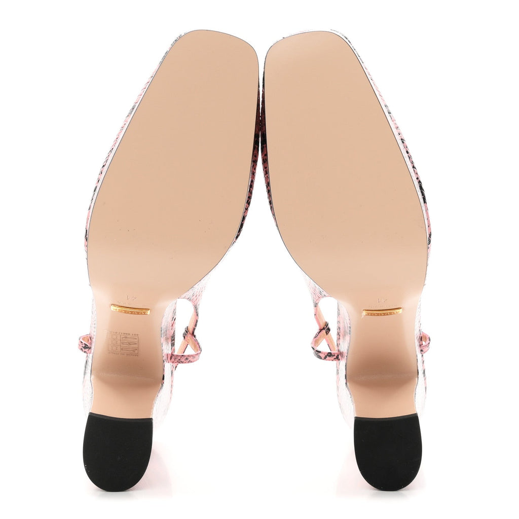 Calfskin Python Print Horsebit Platform 35/120mm Slingback Pumps 41 Wild Rose