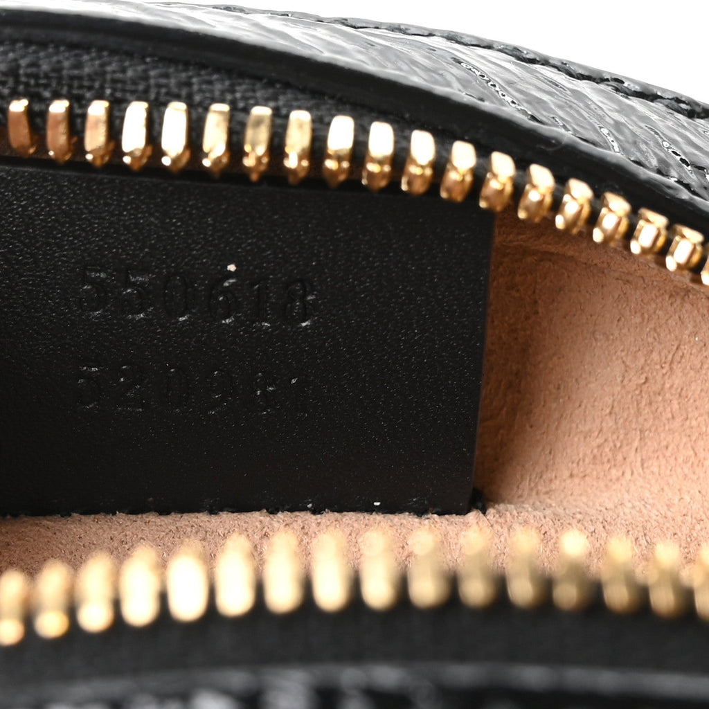 Suede Patent Web Mini Ophidia Round Shoulder Bag Black