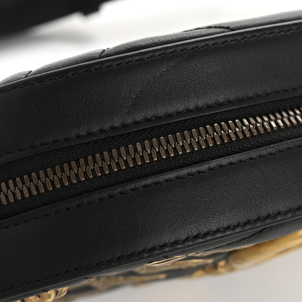 Calfskin Matelasse Animal Studs GG Marmont Belt Bag 85 34 Black