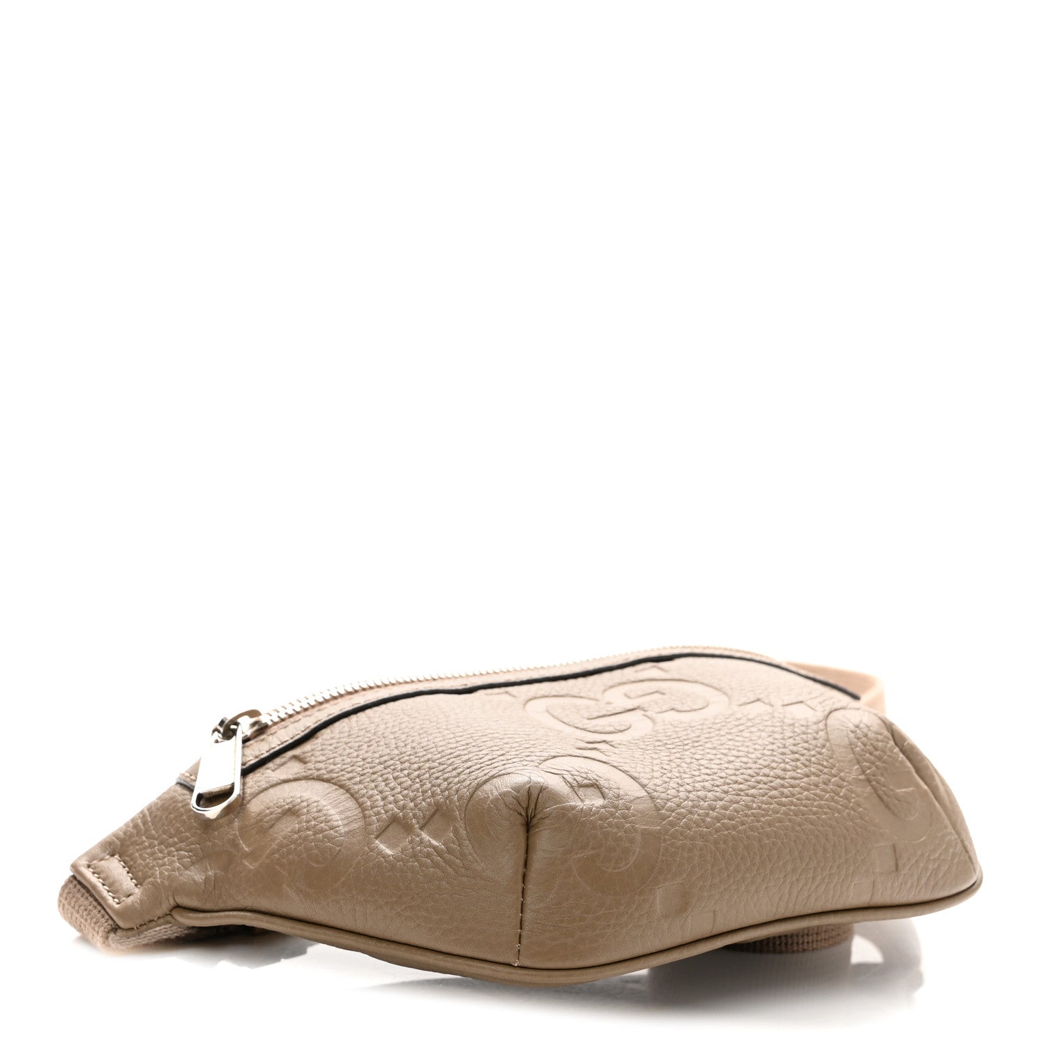 Piuma Calfskin Jumbo GG Embossed Small Belt Bag Good Taupe