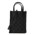 Denim GG Monogram Calfskin Mini Ophidia Tote Bag Black