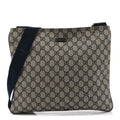 GG Plus Monogram Large Flat Messenger Bag Beige Blue