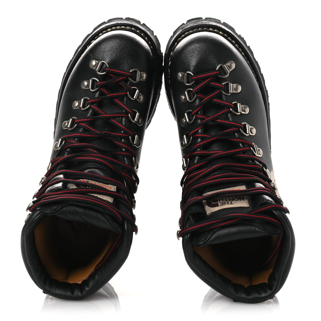 X THE NORTH FACE Calfskin Womens Hiking Ankle Boots 37.5 Black