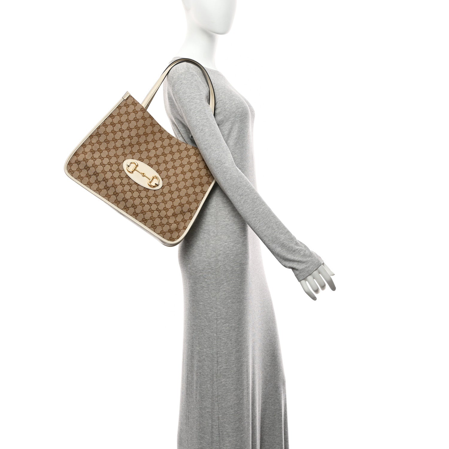 Monogram New Sakai Calfskin Lux Horsebit 1955 Tote Beige Ebony Mystic White