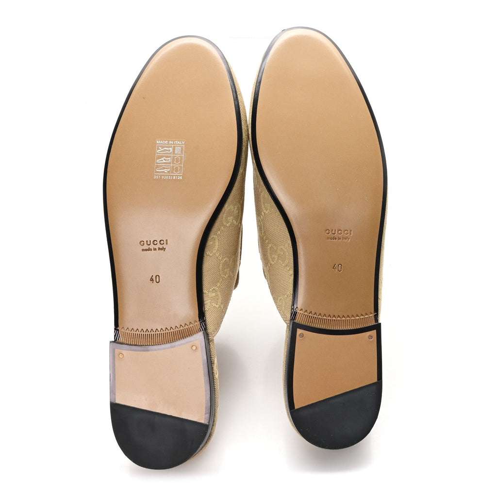 Canvas GG Monogram Womens Princetown Slippers 40 Egypt Salt
