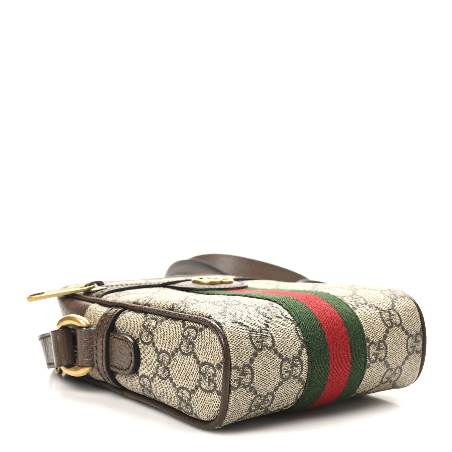 GG Supreme Monogram Web Mini Ophidia Messenger Brown