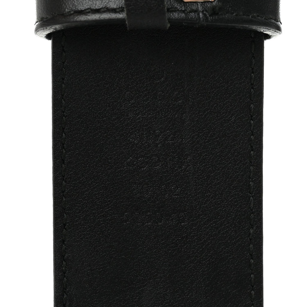 GG Supreme Monogram Selleria Calfskin Interlocking G 40mm Belt 80 32 Black Grey