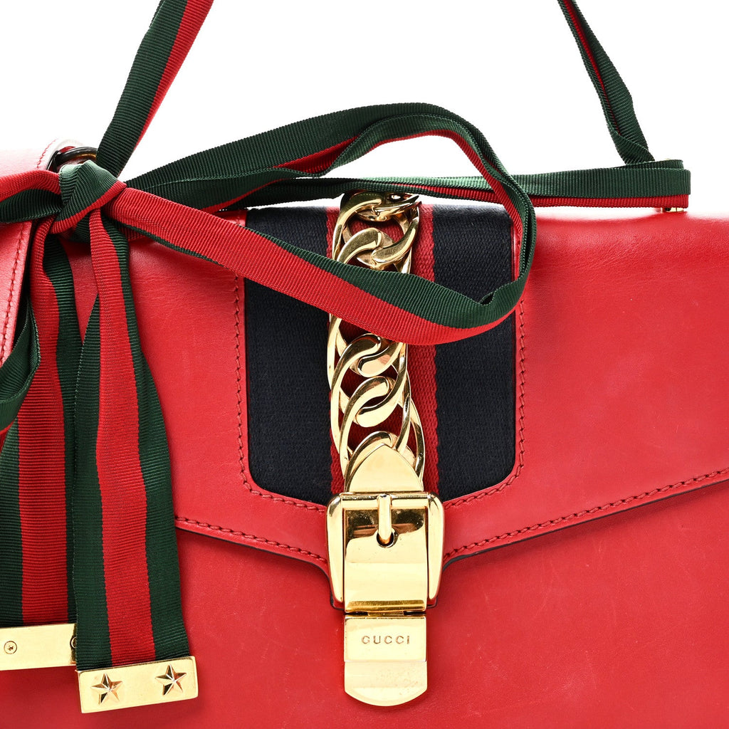 Calfskin Small Sylvie Shoulder Bag Hibiscus Red