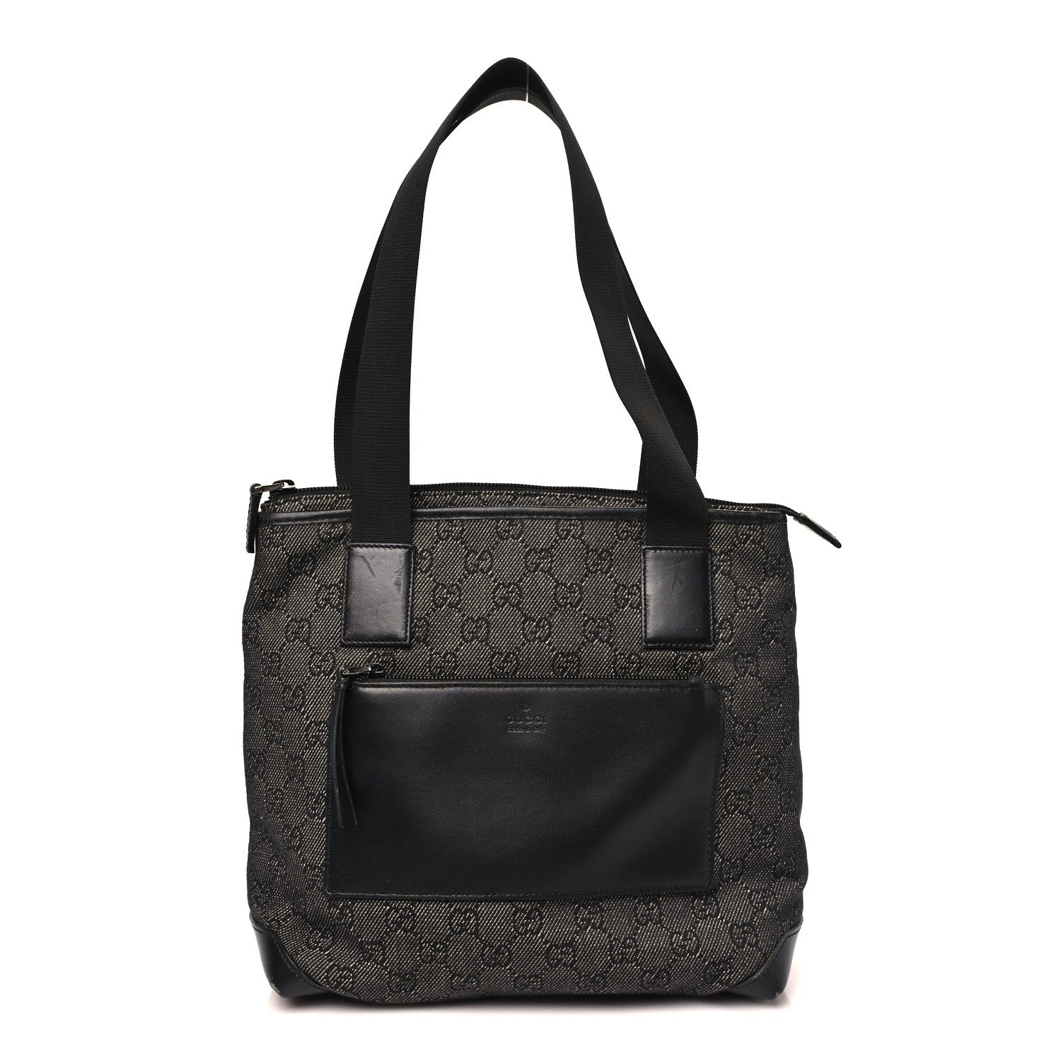 Denim Monogram Tote Bag Black