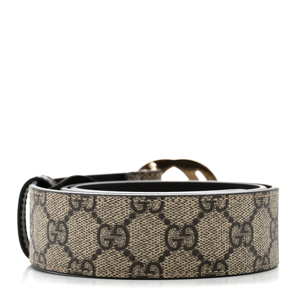 GG Supreme Monogram Interlocking G 37mm Belt 75 30 Beige Ebony