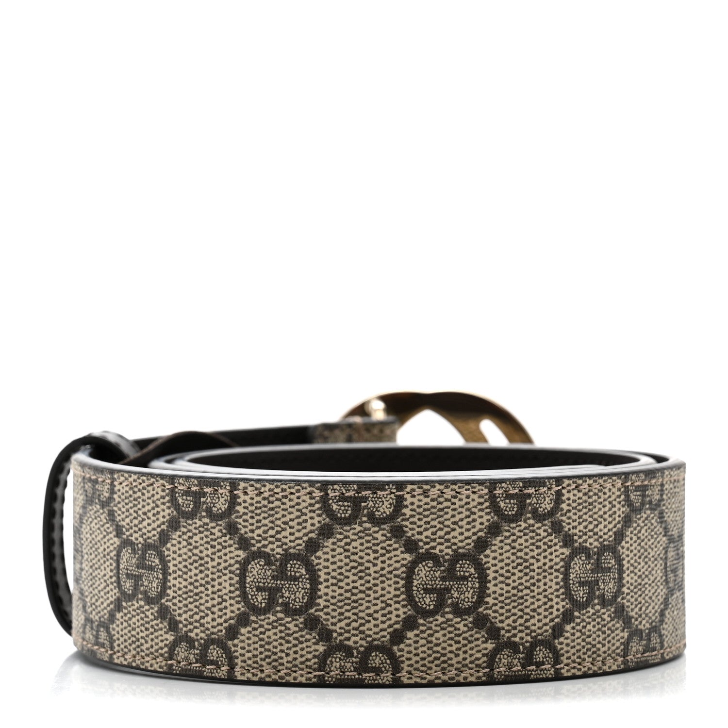 GG Supreme Monogram Interlocking G 37mm Belt 75 30 Beige Ebony
